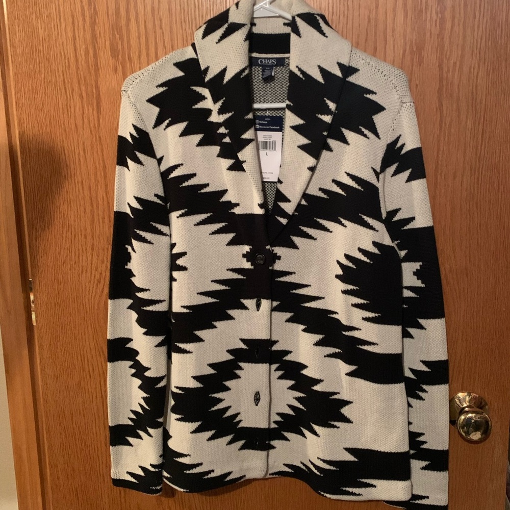 Chaps Southwest Soft Cotton Blazer Jacket, Size Large